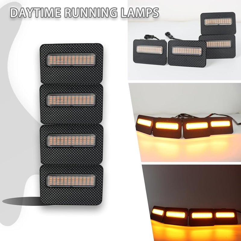 ZDEERAOTO 4pc Smoked Housing Amber LED Front Grille Lights DRL Feature Kit for Toyota Tacoma 2024 2025 SR SR5 Cab Pickup Accessories (White) - Image 2